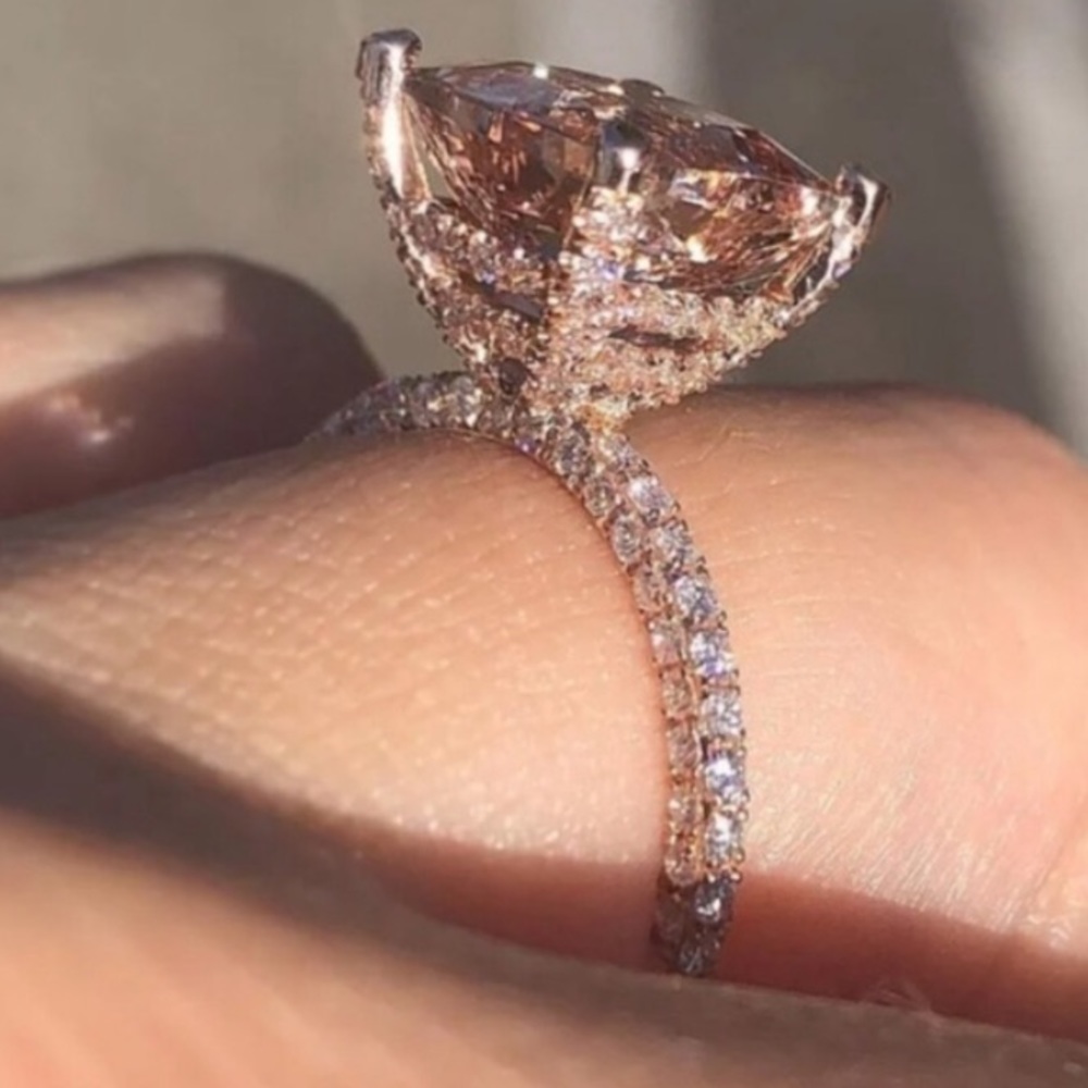 π18k rosegold champagne CZ brand new ringπ - Picture 2 of 3